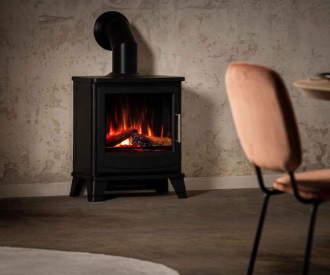 Preview: Elektrokaminofen Trimline Fires Horizon mit Rohr